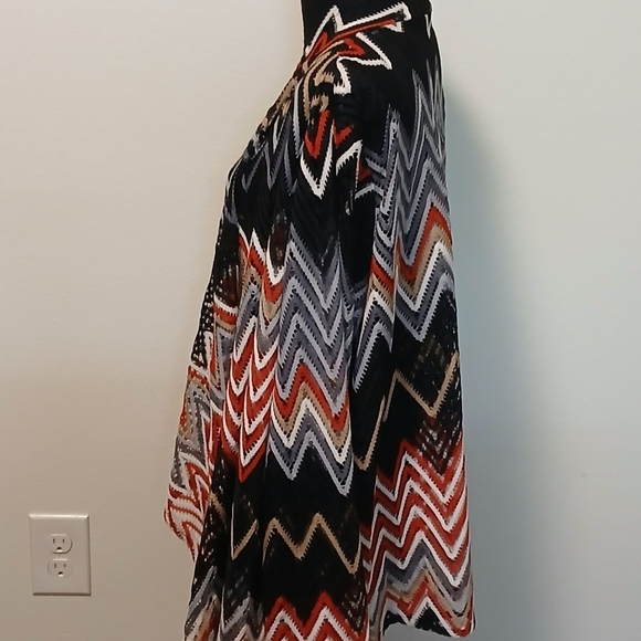 Hot swag women's 2X big zag multi colored long sleeves open front knit cardigan - Picture 9 of 12